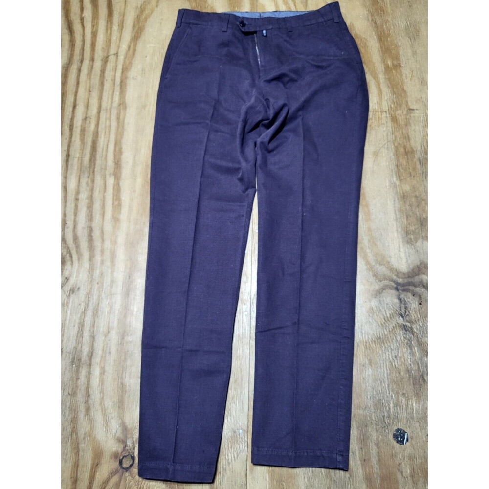 Emile Lafaurie Black Dress Pants Trousers Cotton Blend 33 @i2